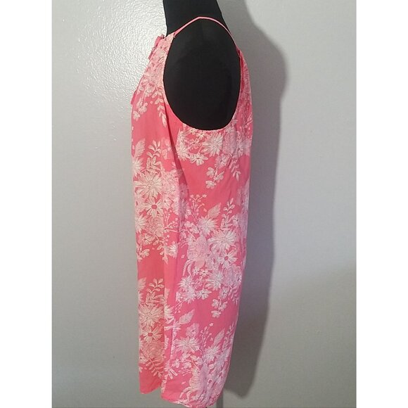 Gilligan & Omalley Pink and White Sleeveless Floral Blouse Size S - Picture 3 of 9